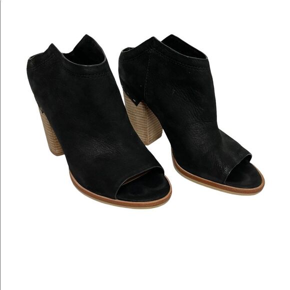 Dolce Vita Womens Size 9.5 Black Suede Block Heel Open Toe Slip On Sandal Shoes - Picture 8 of 9